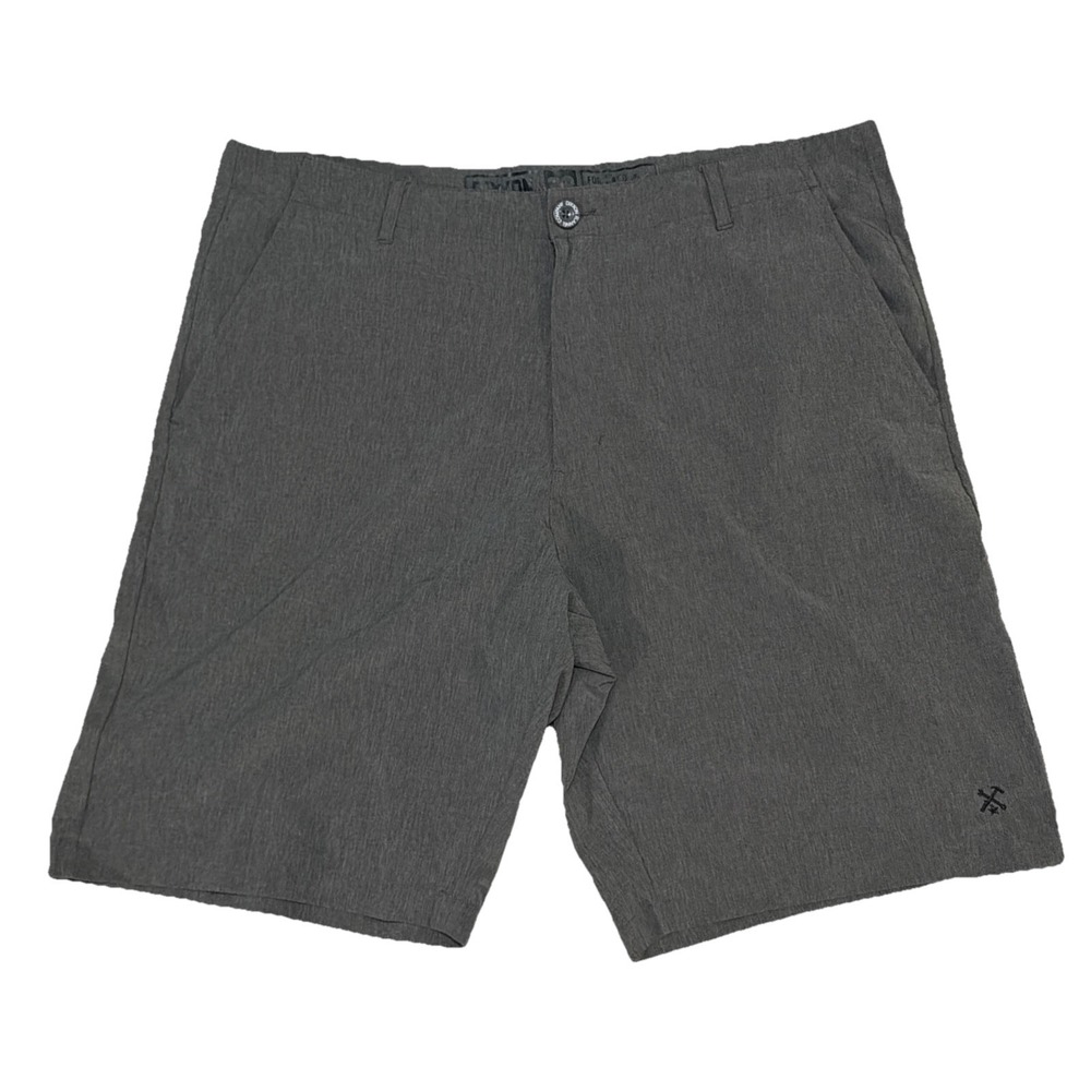 Dixxon Shorts Men 38x10 Gray Stretch Chino Lightweight Performance Outdoor